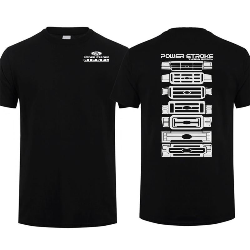 Power Stroke Evolution Dual-Sided T-Shirt for Automotive Enthusiasts - Men's Cotton Tee