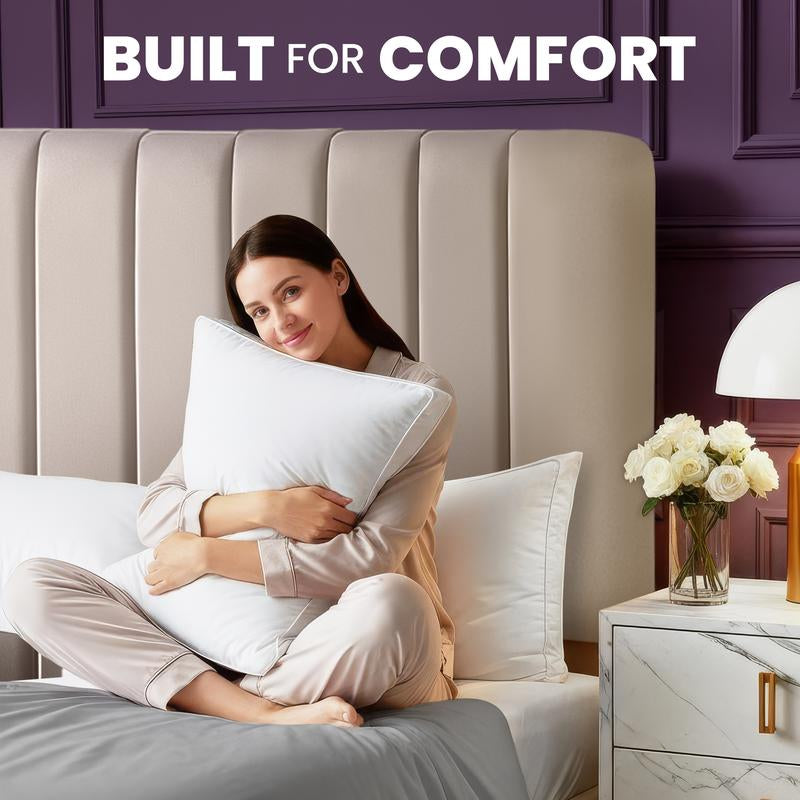 Experience Unmatched Comfort with Utopia Bedding King & Queen Gusseted Pillows - Set of 2 Soft, Durable Memory Foam for Your Best Sleep Yet