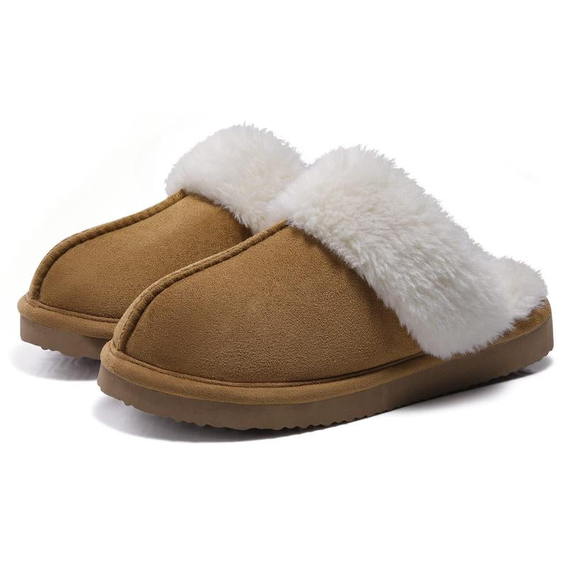 KIDMI Women's Memory Foam Fuzzy Slippers with Waterproof Upper - Trendy Indoor and Outdoor Autumn/Winter House Shoes