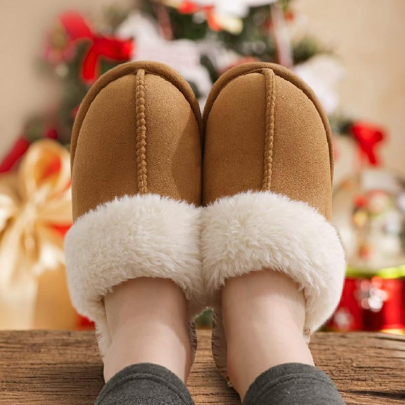 KIDMI Women's Memory Foam Fuzzy Slippers with Waterproof Upper - Trendy Indoor and Outdoor Autumn/Winter House Shoes