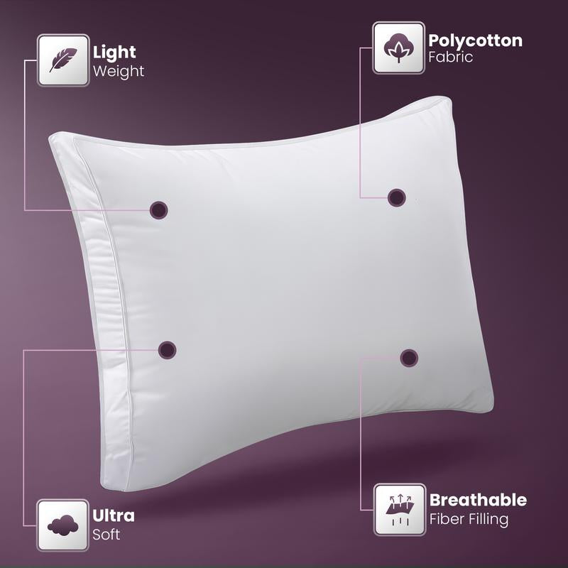 Experience Unmatched Comfort with Utopia Bedding King & Queen Gusseted Pillows - Set of 2 Soft, Durable Memory Foam for Your Best Sleep Yet