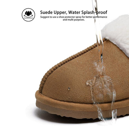 KIDMI Women's Memory Foam Fuzzy Slippers with Waterproof Upper - Trendy Indoor and Outdoor Autumn/Winter House Shoes